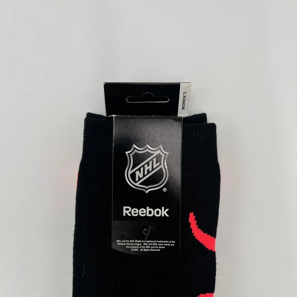 Reebok NHL Calgary Flames Womens Knee High‎ Socks 2 Pack Red Black OSFA